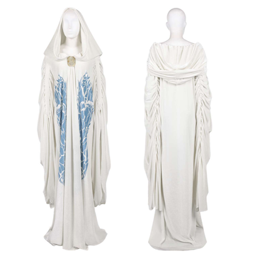 Padme Amidala Cosplay White Cloak Dress Costume For Adult Female Halloween Carnival Suit